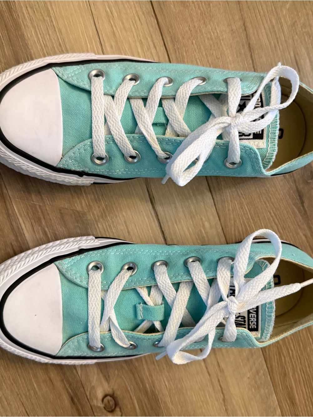 Converse-style Women’s Low Top Sneakers in Light Aqua
